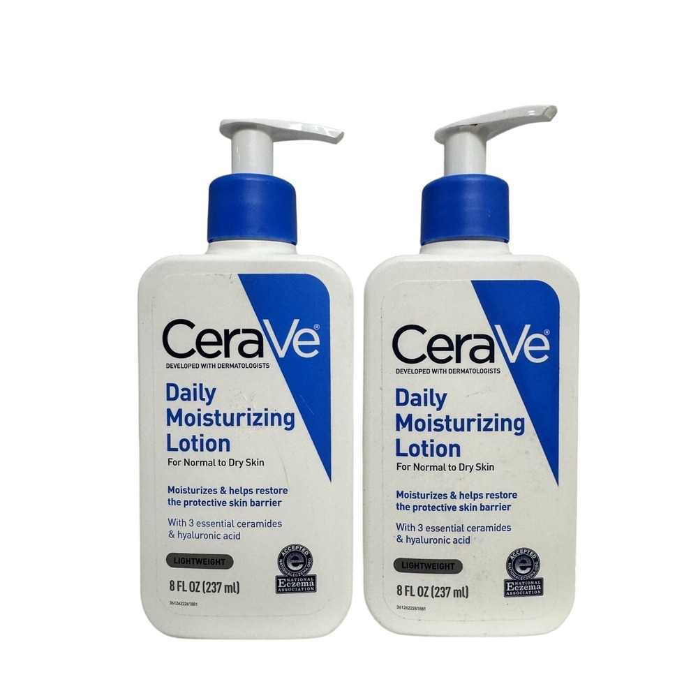 CeraVe Daily Moisturizing Lotion Normal to Dry Skin 8 Fl Oz Lot of 2